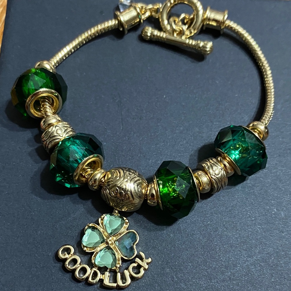 St Patrick’s Day Slider Charm Bracelet